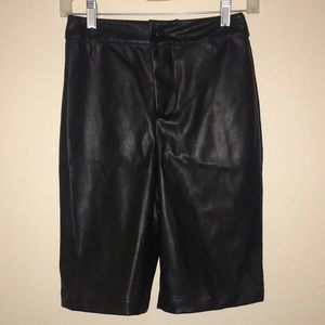 Olivia Culpo Leather Bermuda Shorts